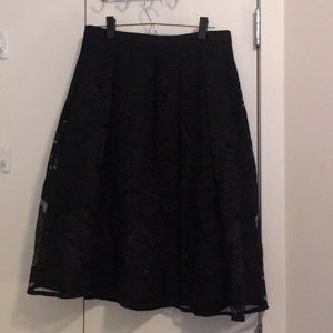 Black Lace Midi Skirt